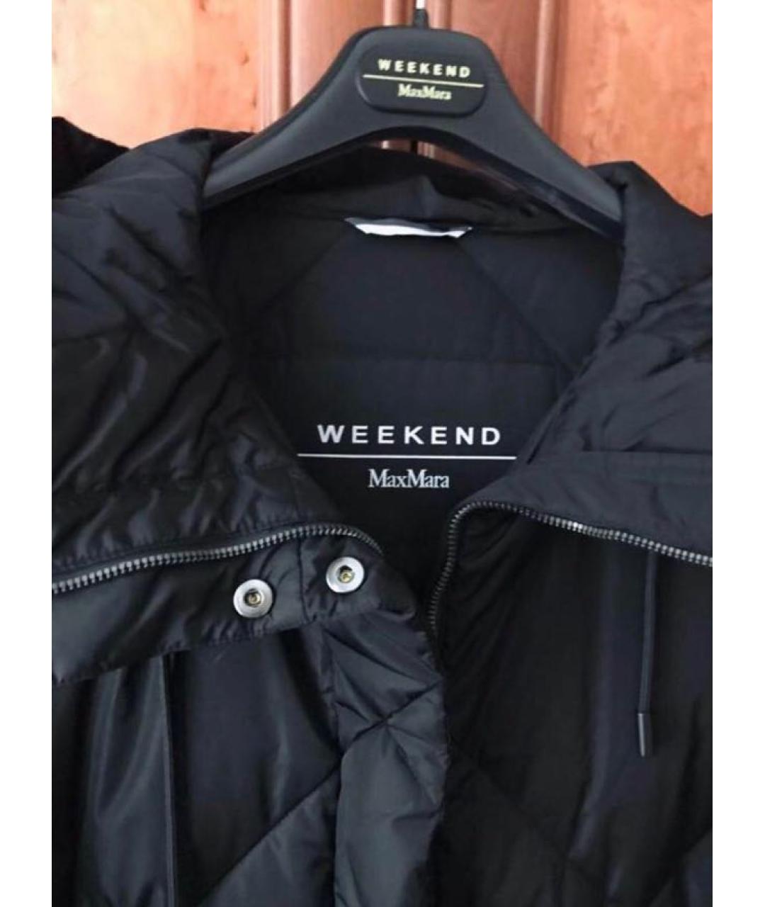 WEEKEND MAX MARA Черный полиамидовый пуховик, фото 4