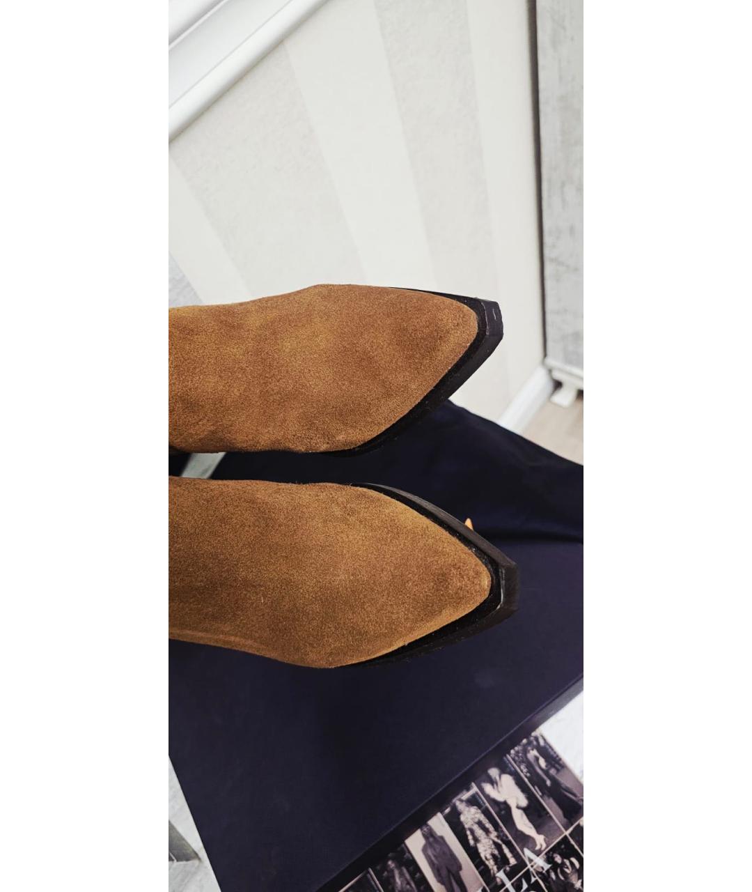 LE SILLA Коричневые замшевые полусапоги, фото 3