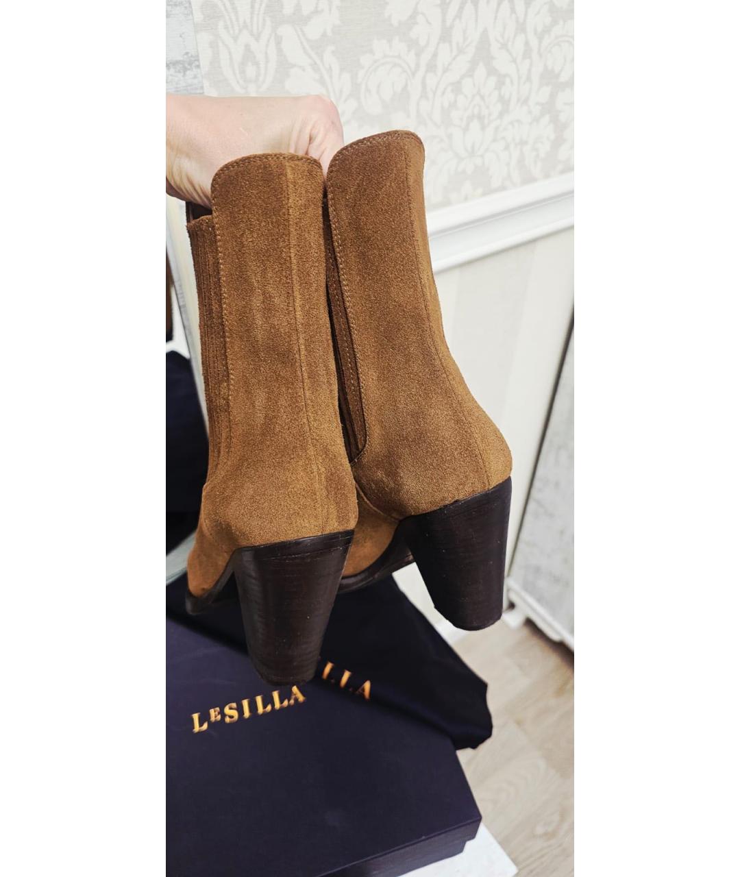 LE SILLA Коричневые замшевые полусапоги, фото 2