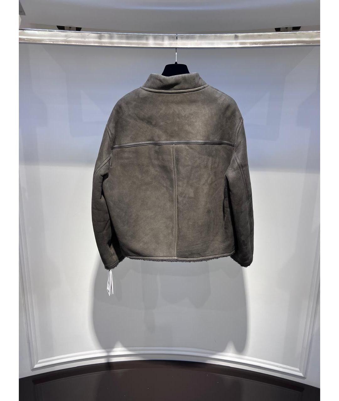 YVES SALOMON Серая кожаная дубленка, фото 2