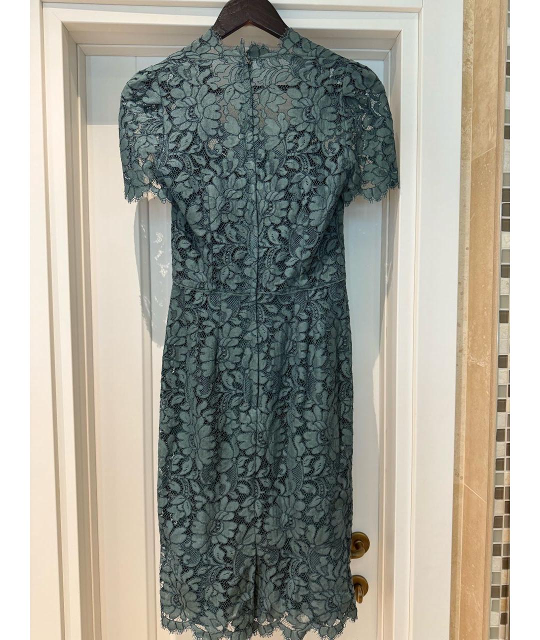 DOLCE&GABBANA Зеленые кружевное коктейльное платье, фото 2