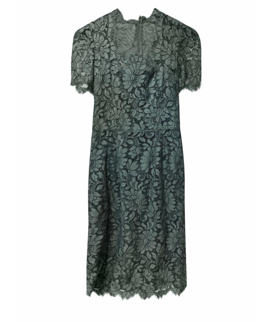 DOLCE&GABBANA Зеленые кружевное коктейльное платье, фото 1