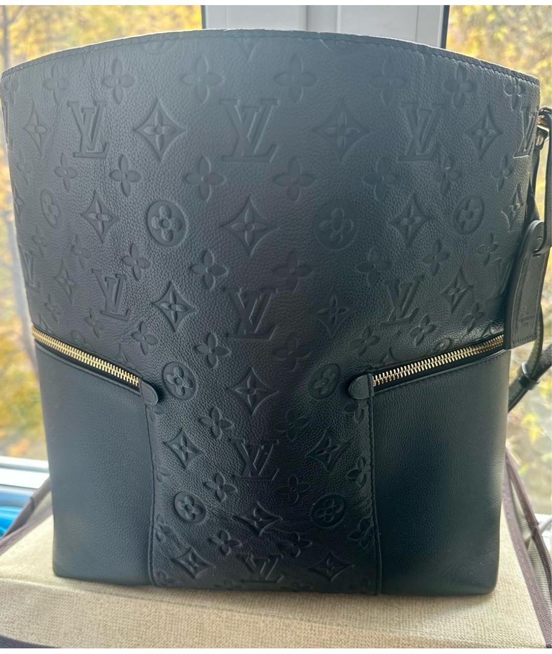 LOUIS VUITTON Черная кожаная сумка тоут, фото 3