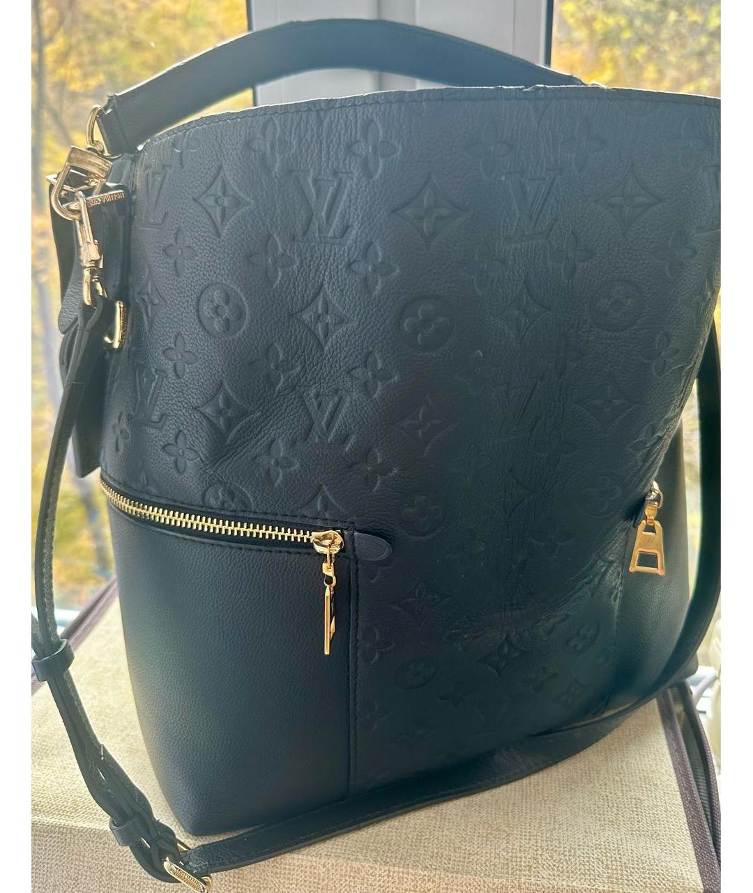 LOUIS VUITTON Черная кожаная сумка тоут, фото 2