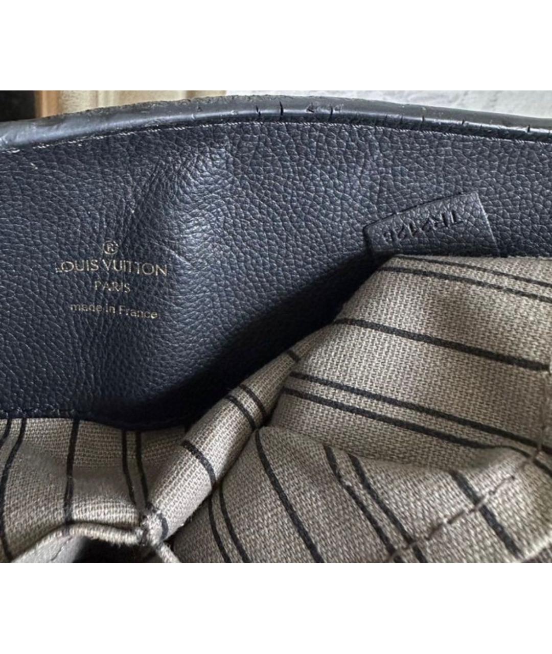 LOUIS VUITTON Черная кожаная сумка тоут, фото 5