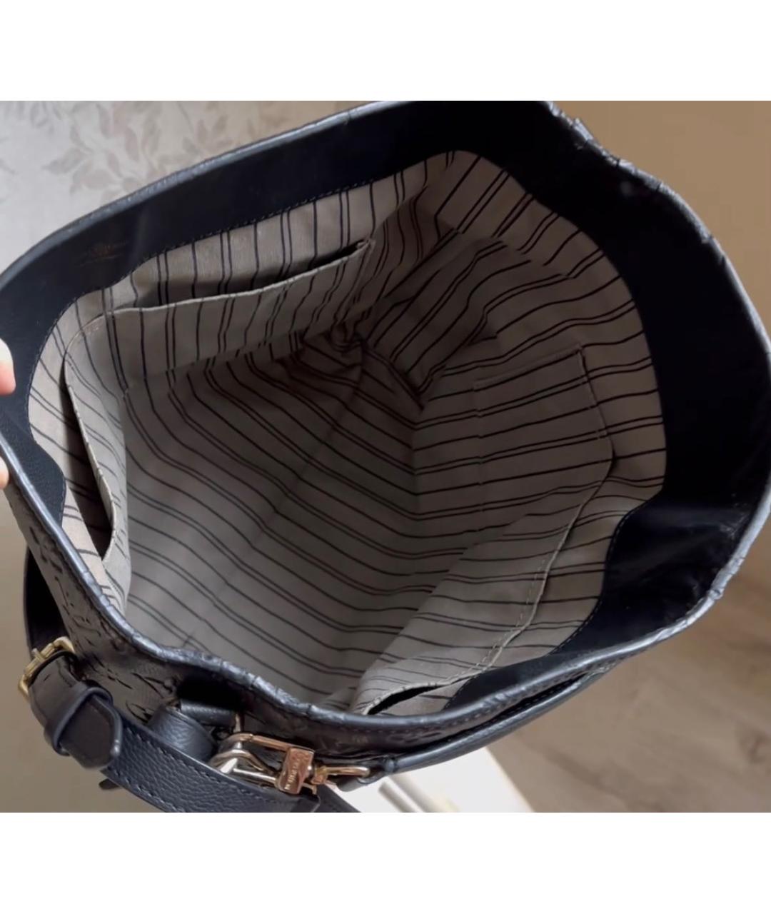 LOUIS VUITTON Черная кожаная сумка тоут, фото 4