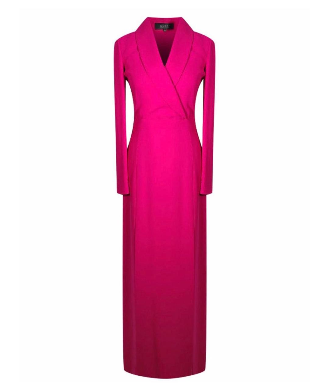 GUCCI Фуксия шелковое вечернее платье, фото 1