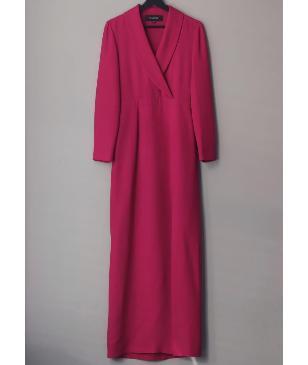 GUCCI Фуксия шелковое вечернее платье, фото 2