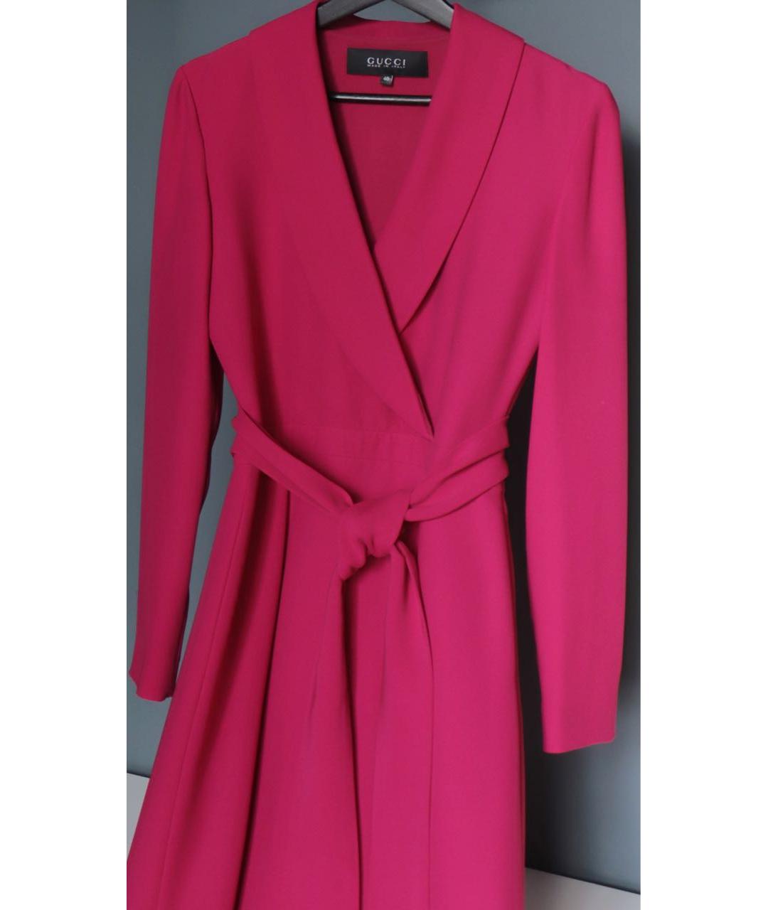 GUCCI Фуксия шелковое вечернее платье, фото 4