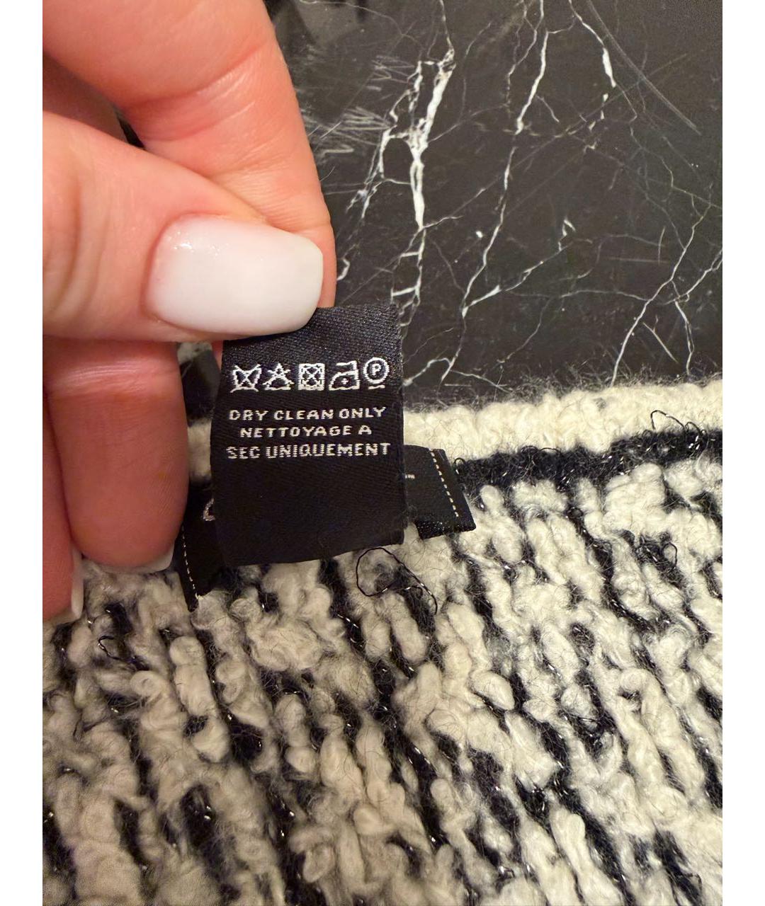 CHANEL Черный кашемировый шарф, фото 6