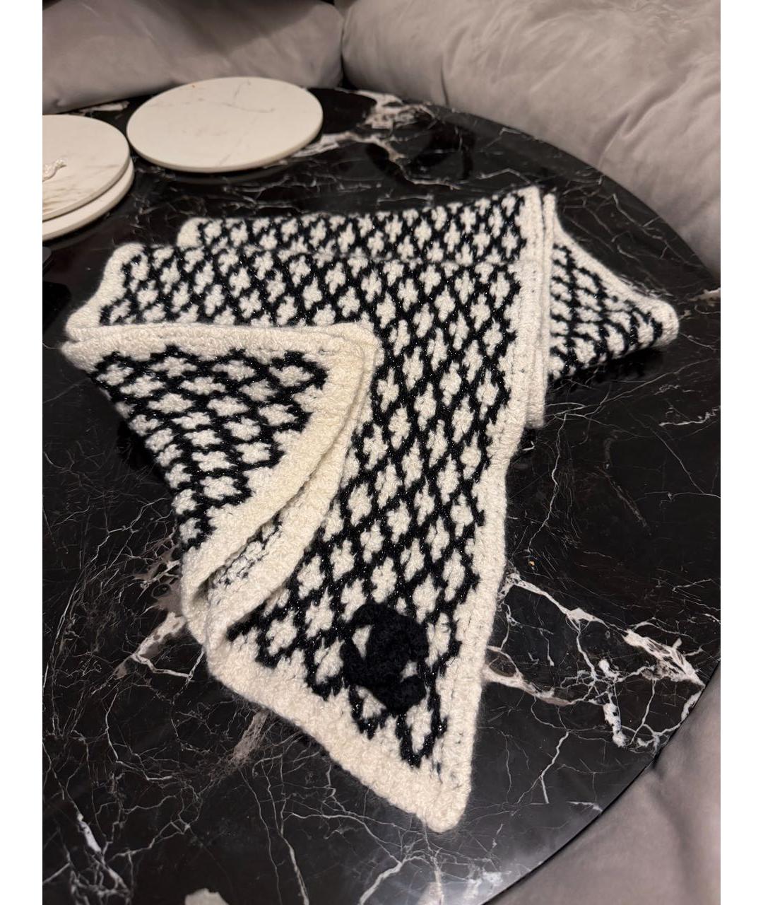 CHANEL Черный кашемировый шарф, фото 2