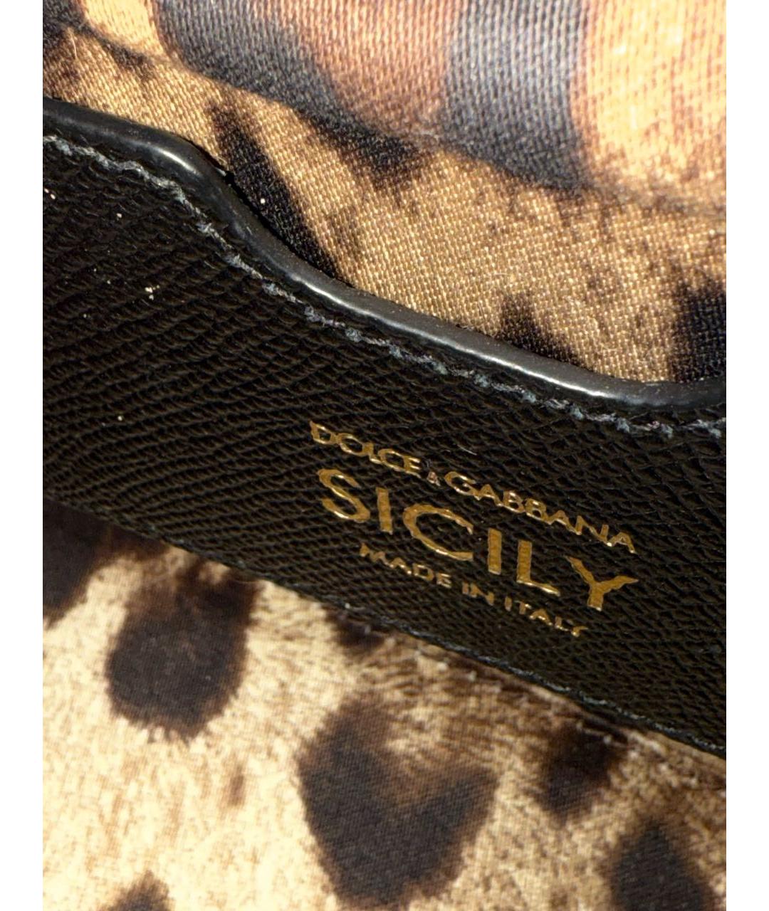 DOLCE&GABBANA Черная кожаная сумка с короткими ручками, фото 7