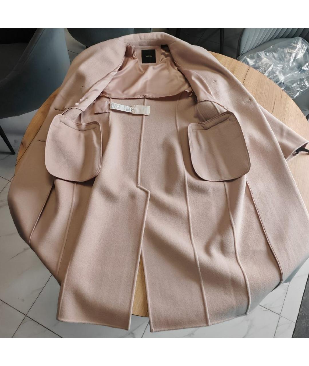 PINKO Бежевое шерстяное пальто, фото 4