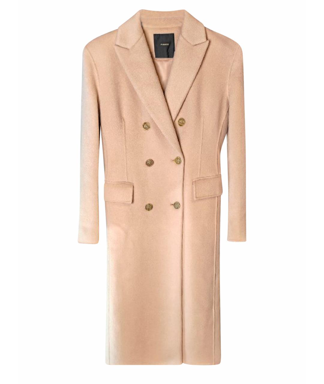 PINKO Бежевое шерстяное пальто, фото 1