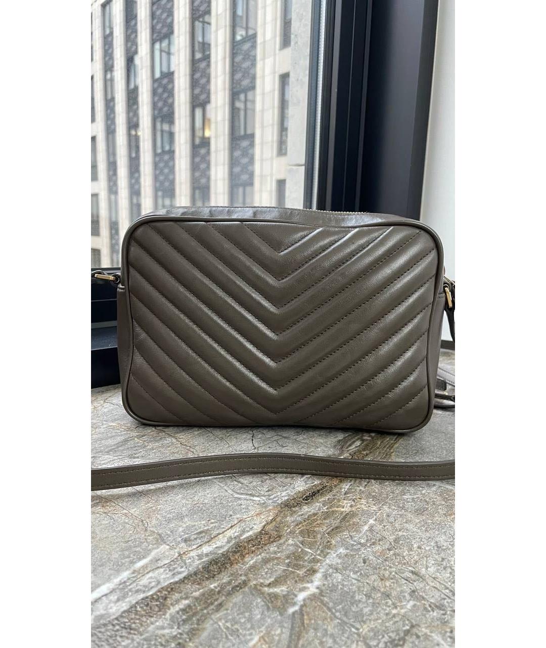 SAINT LAURENT Коричневая кожаная сумка через плечо, фото 3