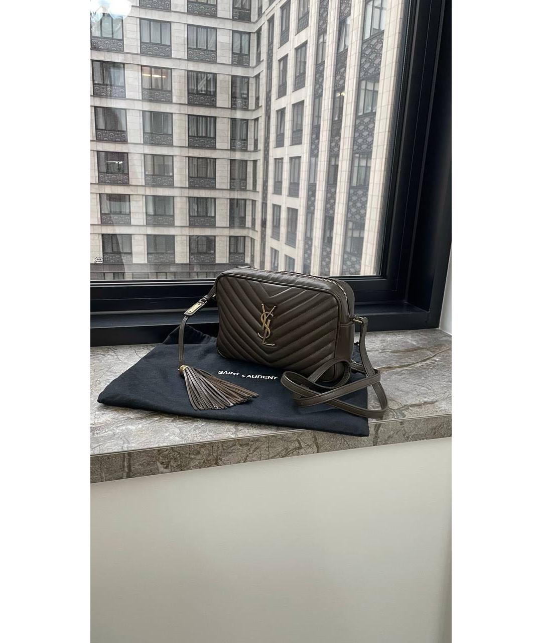 SAINT LAURENT Коричневая кожаная сумка через плечо, фото 2