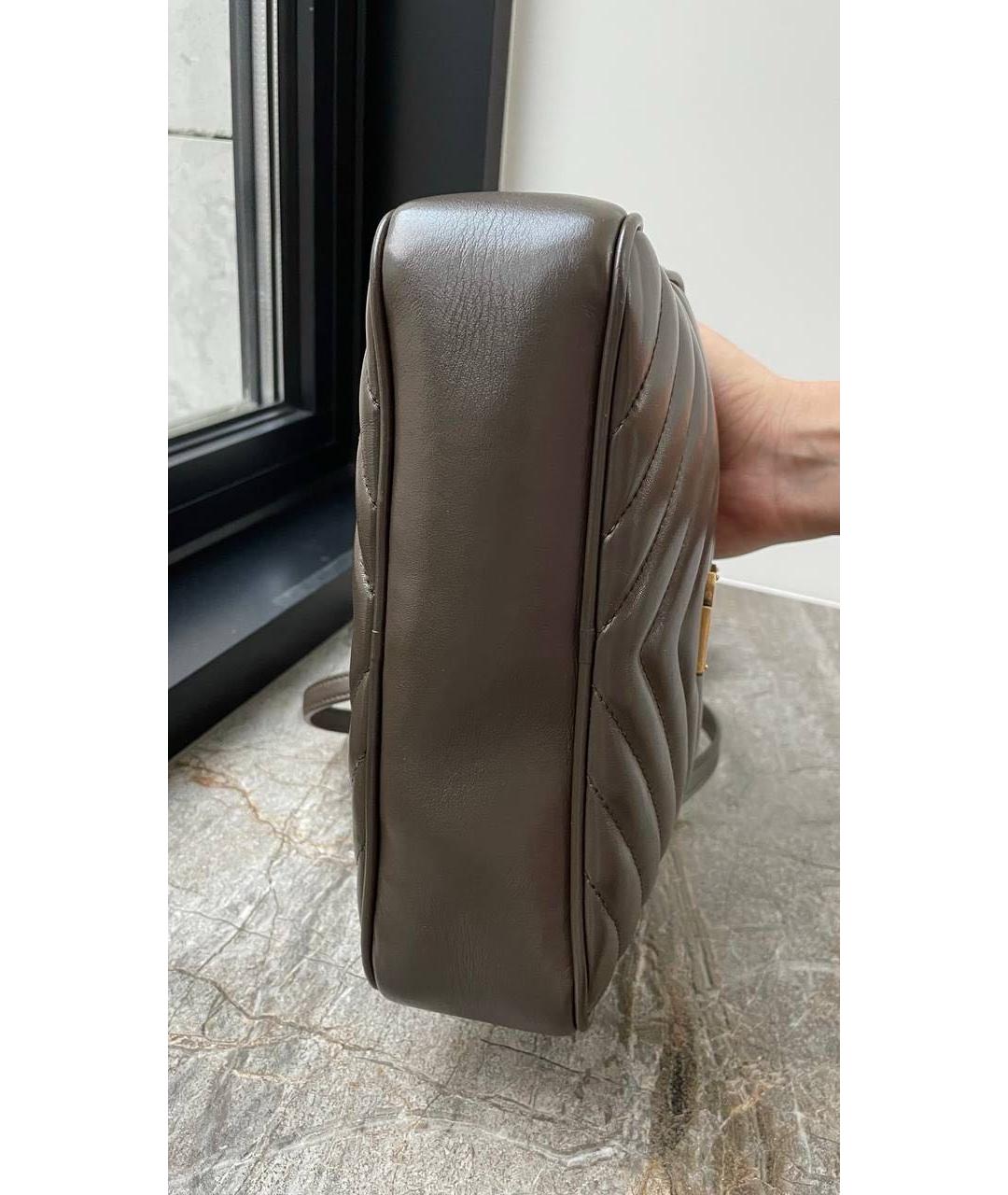 SAINT LAURENT Коричневая кожаная сумка через плечо, фото 5