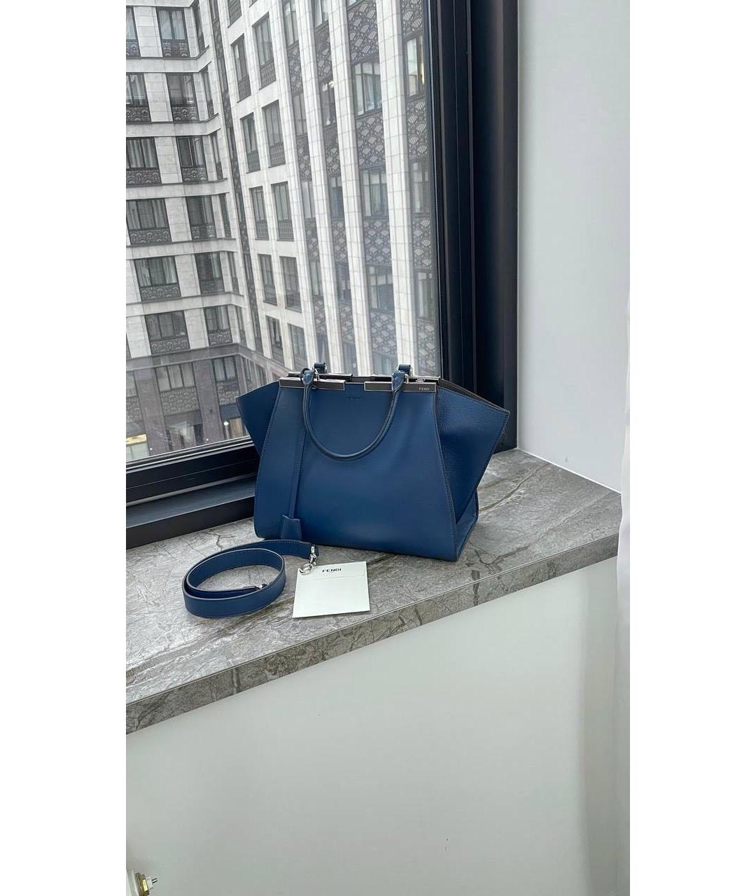 FENDI Синяя кожаная сумка через плечо, фото 2