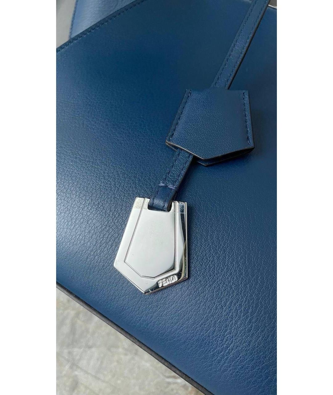 FENDI Синяя кожаная сумка через плечо, фото 6