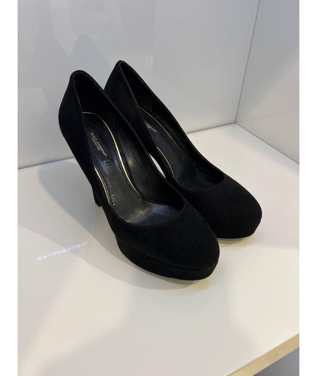 DOLCE&GABBANA Черные замшевые туфли, фото 2