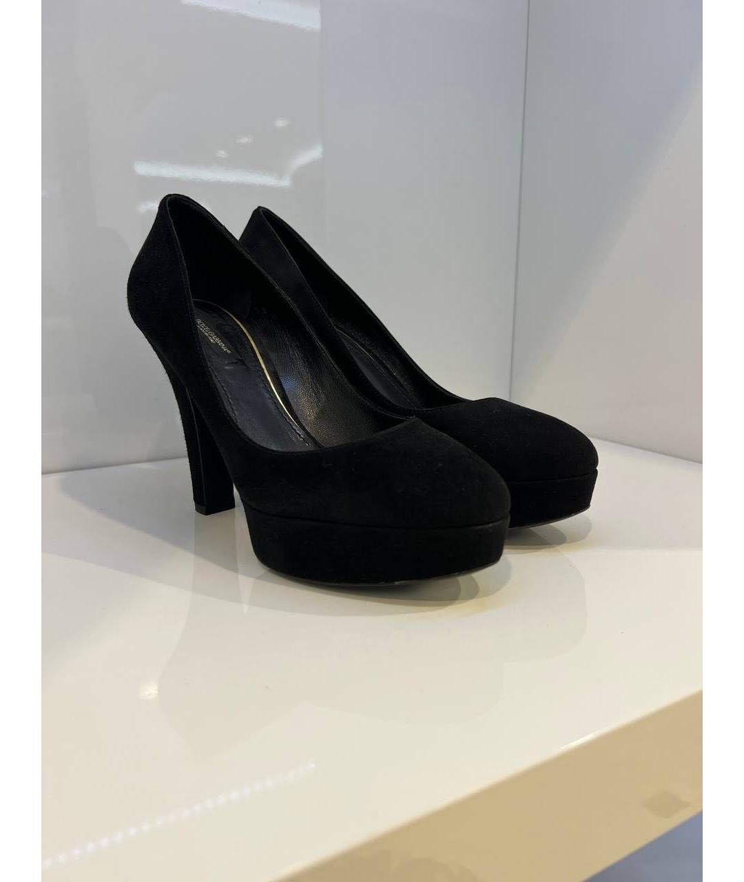 DOLCE&GABBANA Черные замшевые туфли, фото 4