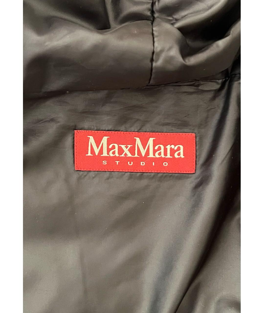 MAX MARA STUDIO Черный полиэстеровый пуховик, фото 3