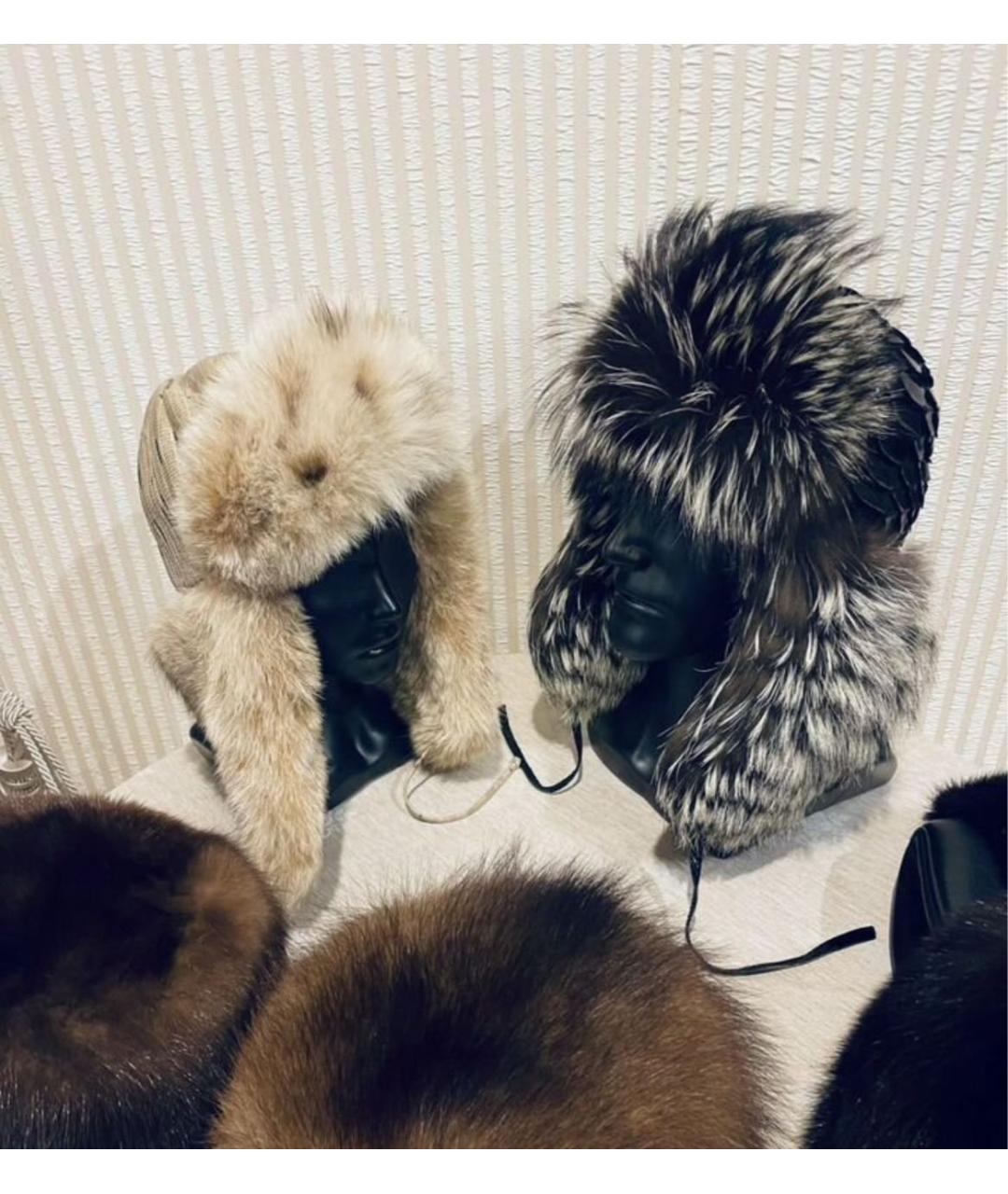 SAGA Бежевая кожаная шапка, фото 4