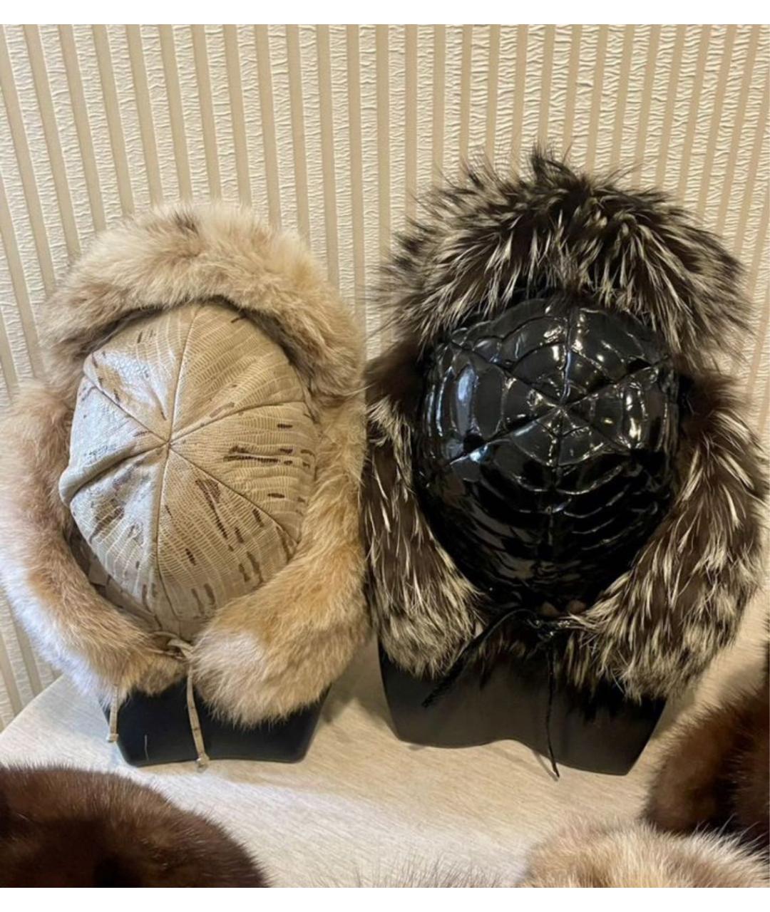 SAGA Бежевая кожаная шапка, фото 5