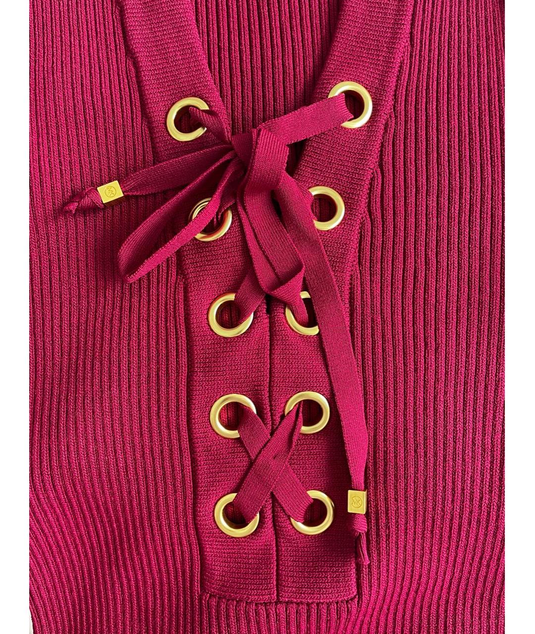 MICHAEL KORS Бордовое вискозное коктейльное платье, фото 4