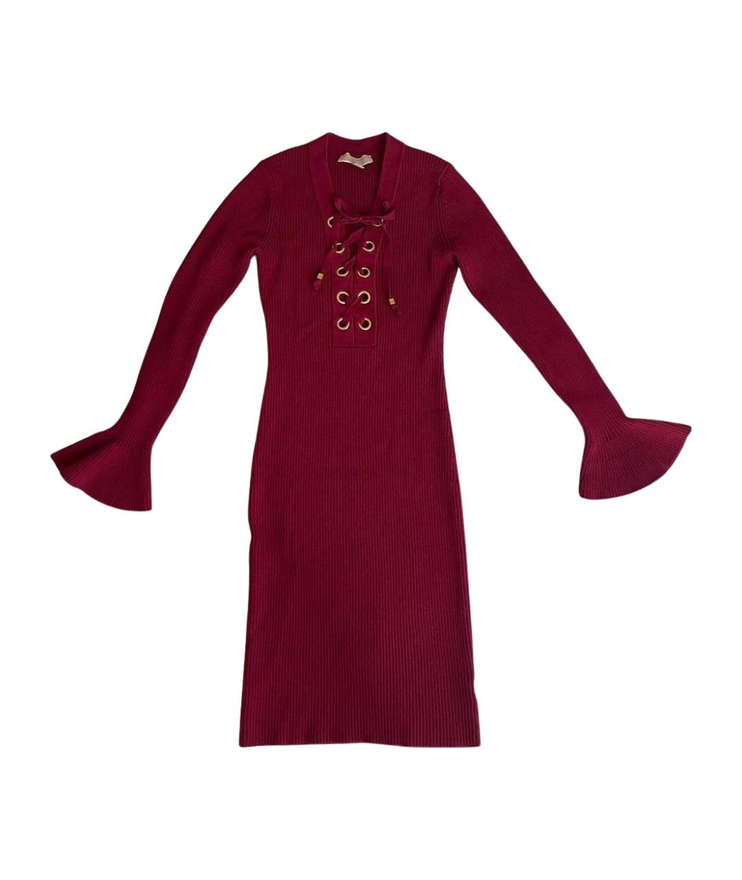 MICHAEL KORS Бордовое вискозное коктейльное платье, фото 1