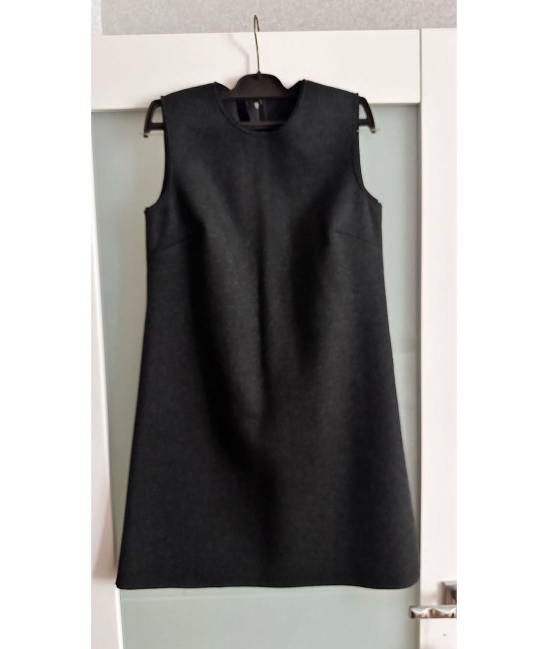 DOLCE&GABBANA Антрацитовое шерстяное повседневное платье, фото 4