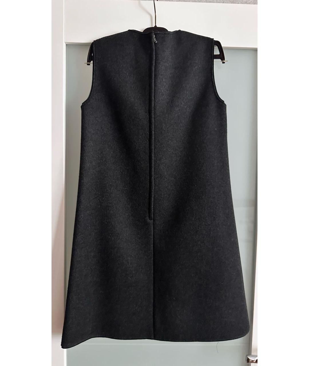 DOLCE&GABBANA Антрацитовое шерстяное повседневное платье, фото 5