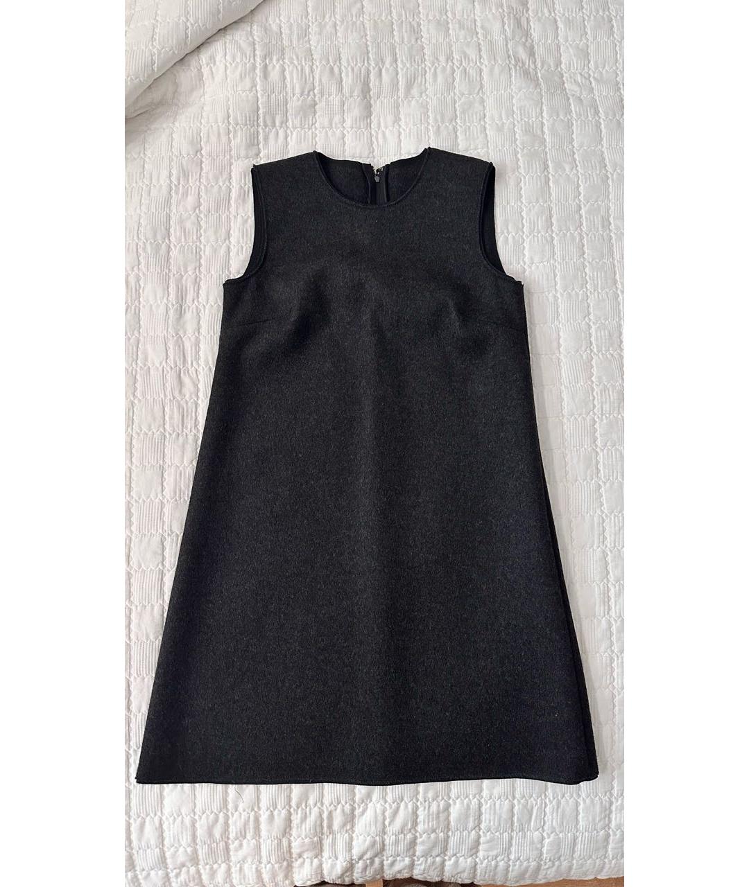 DOLCE&GABBANA Антрацитовое шерстяное повседневное платье, фото 7