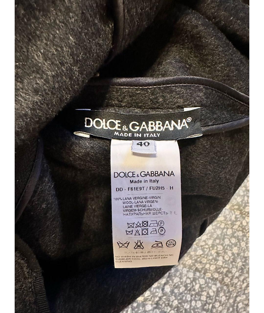 DOLCE&GABBANA Серое шерстяное повседневное платье, фото 5