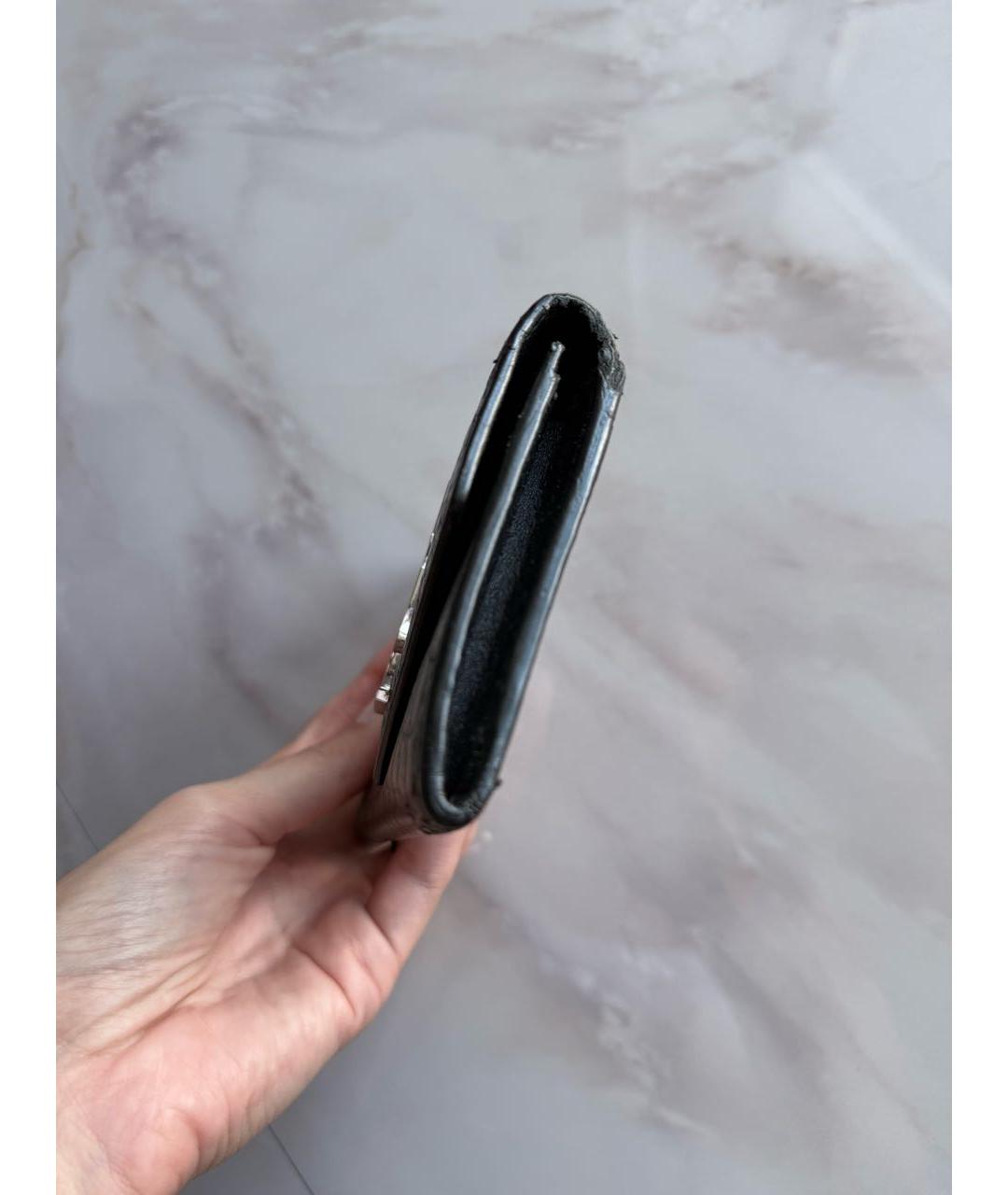 SAINT LAURENT Черный кожаный кошелек, фото 5