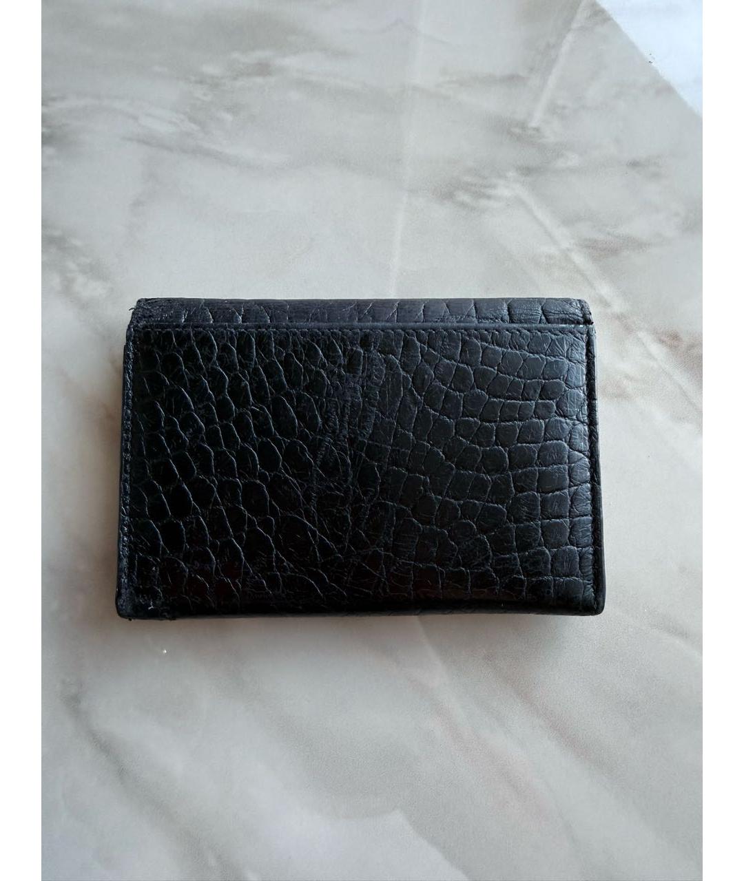 SAINT LAURENT Черный кожаный кошелек, фото 2