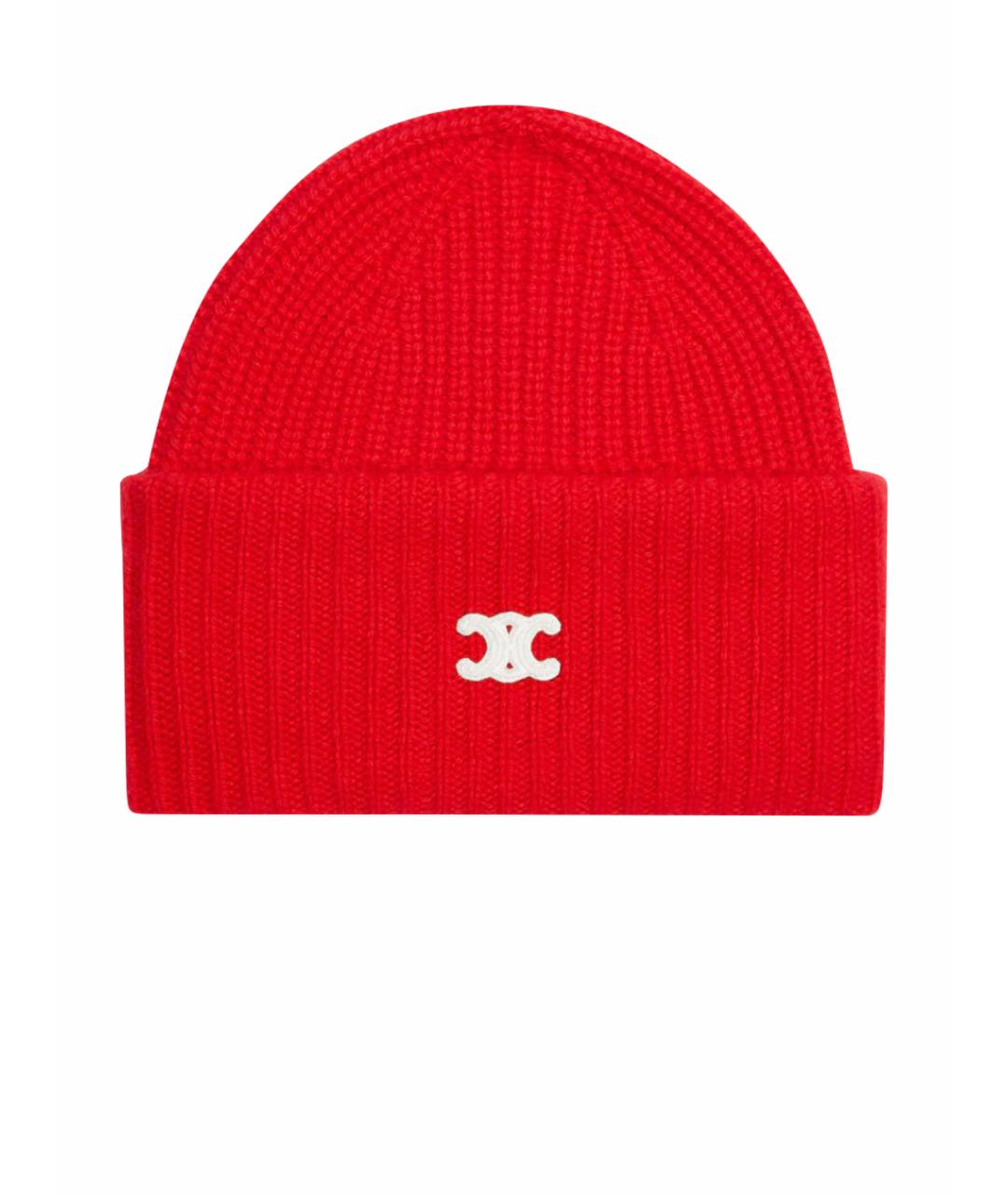 CELINE Красная кашемировая шапка, фото 1