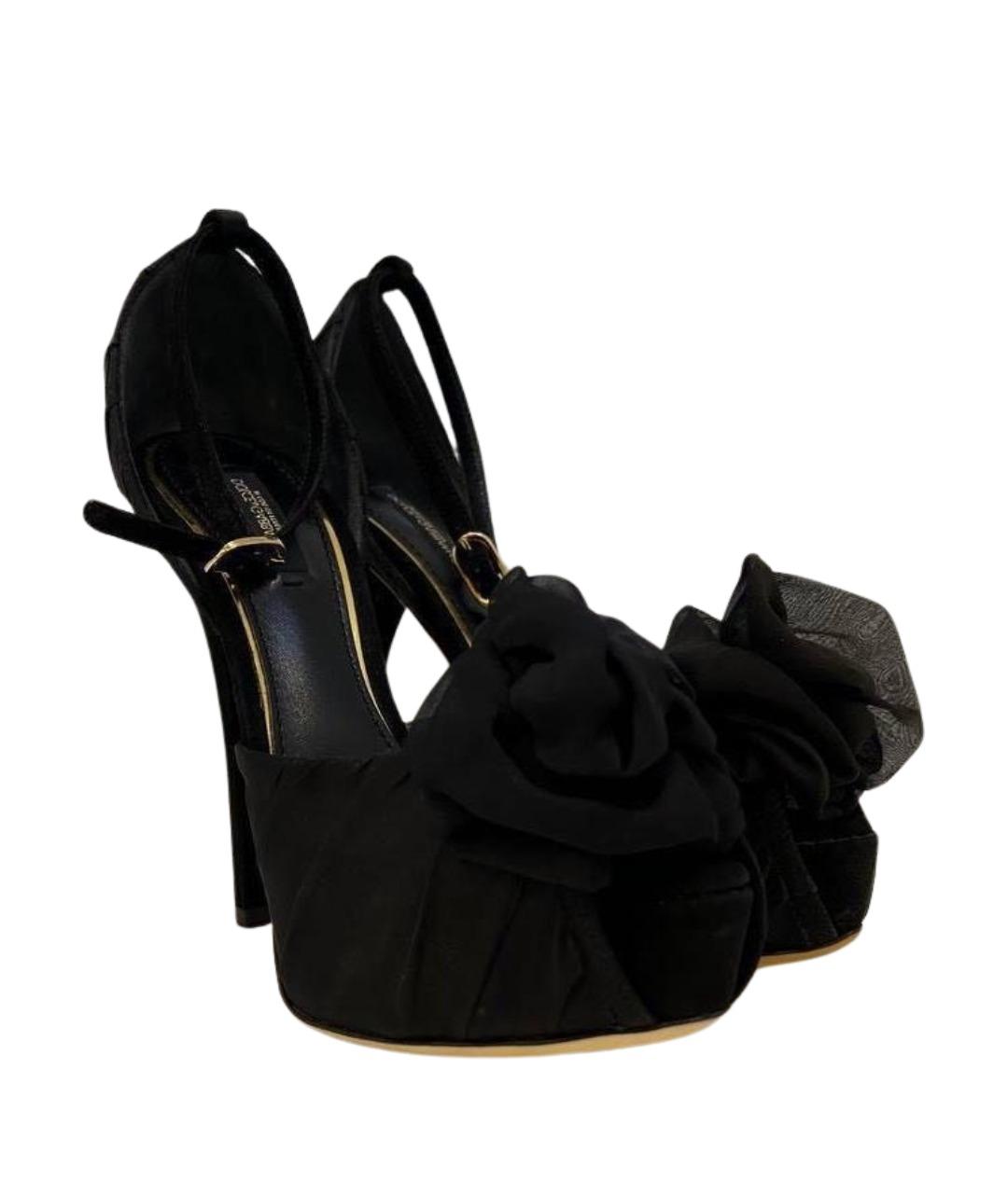 DOLCE&GABBANA Черные замшевые туфли, фото 1