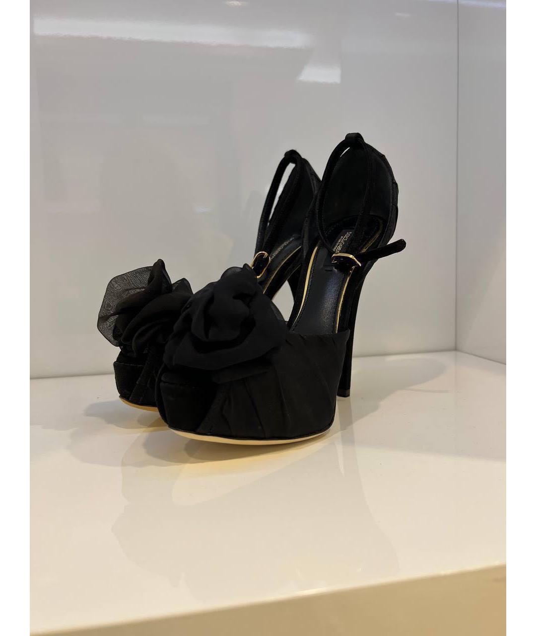 DOLCE&GABBANA Черные замшевые туфли, фото 4