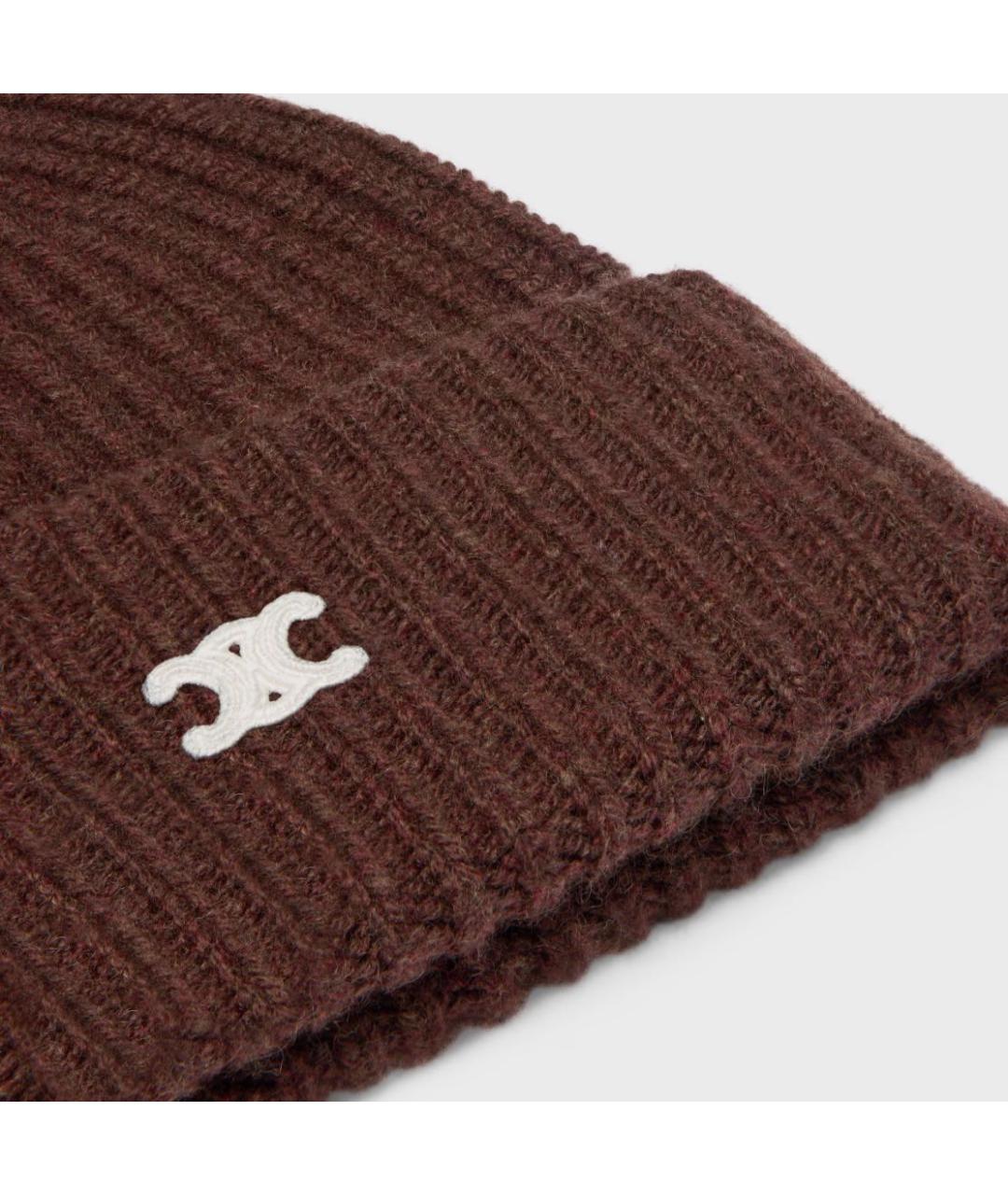 CELINE Коричневая кашемировая шапка, фото 3