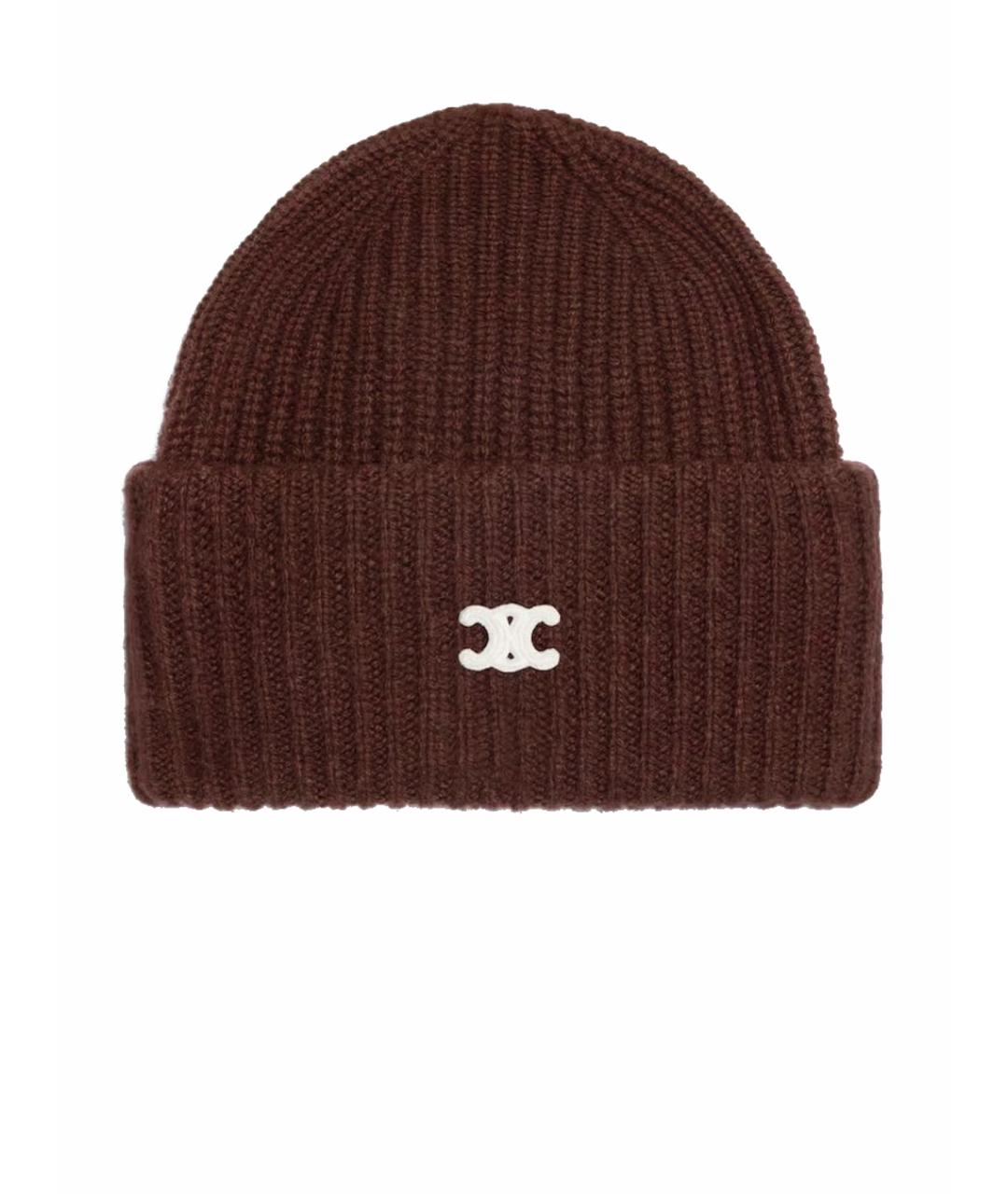 CELINE Коричневая кашемировая шапка, фото 1