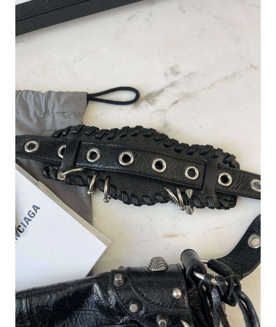 BALENCIAGA Черная кожаная сумка через плечо, фото 7