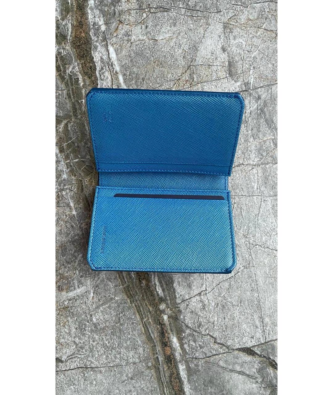 PRADA Голубой кожаный кошелек, фото 4