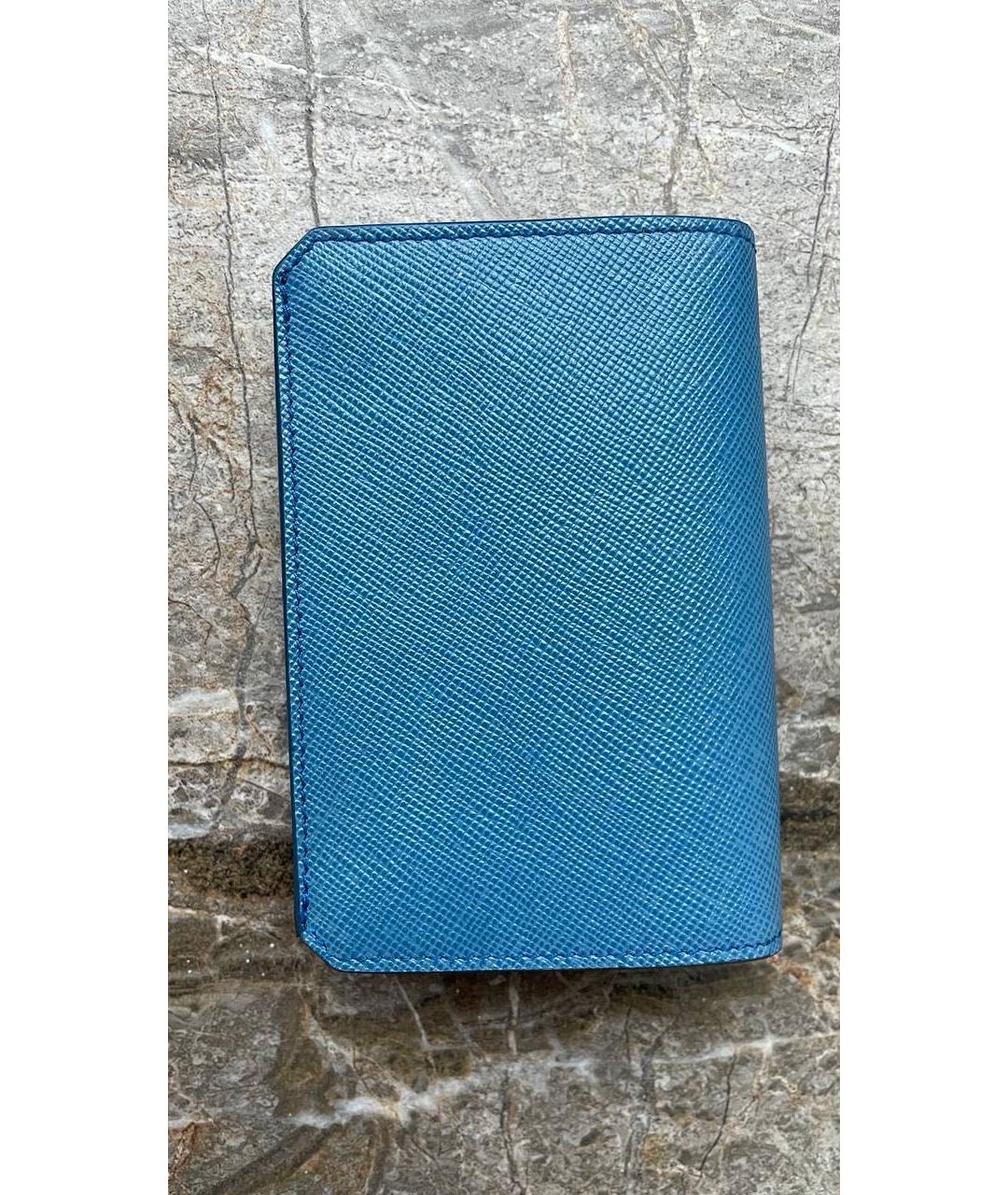 PRADA Голубой кожаный кошелек, фото 3