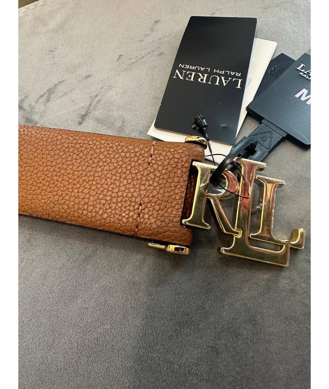 RALPH LAUREN Коричневый кожаный ремень, фото 2