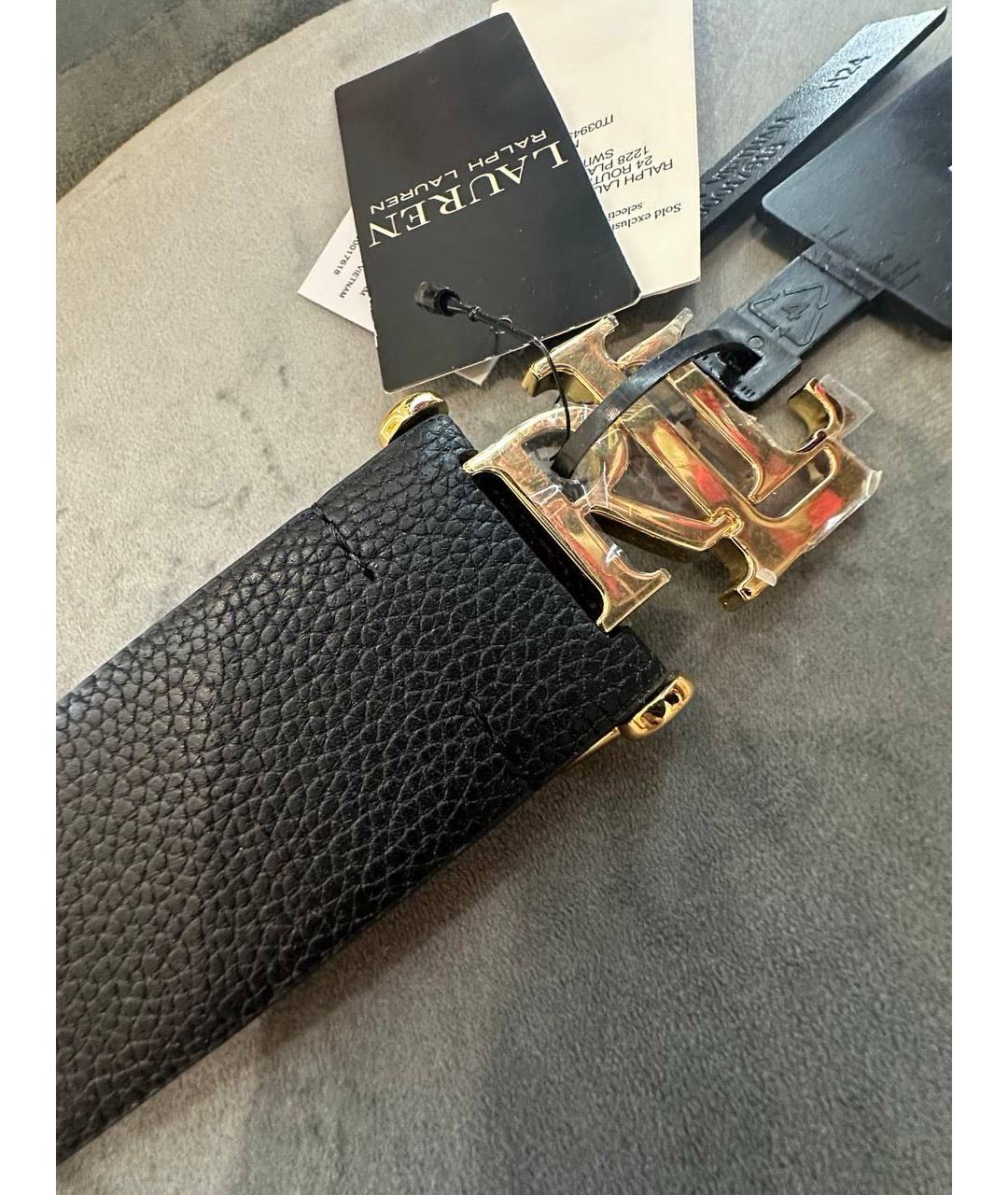 RALPH LAUREN Черный кожаный ремень, фото 2