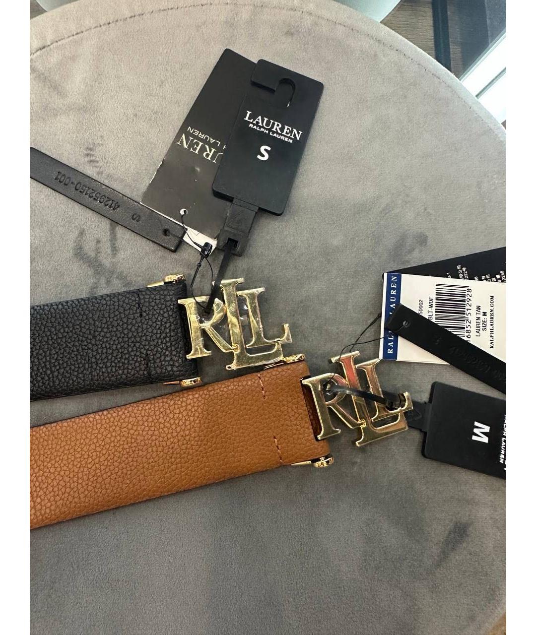 RALPH LAUREN Черный кожаный ремень, фото 4