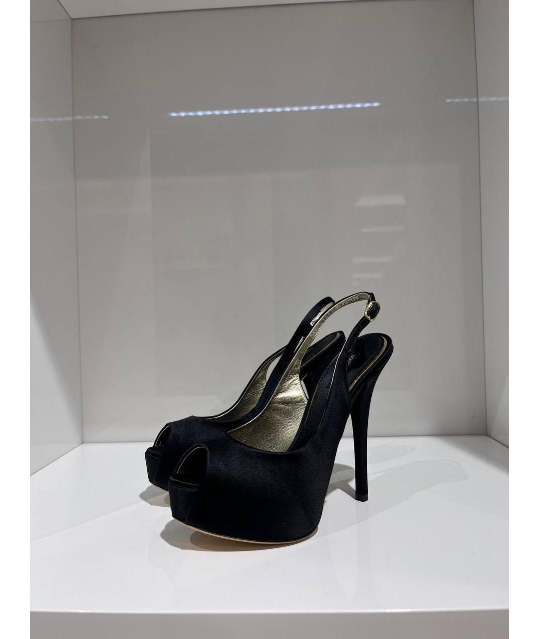 DOLCE&GABBANA Черные замшевые босоножки, фото 2