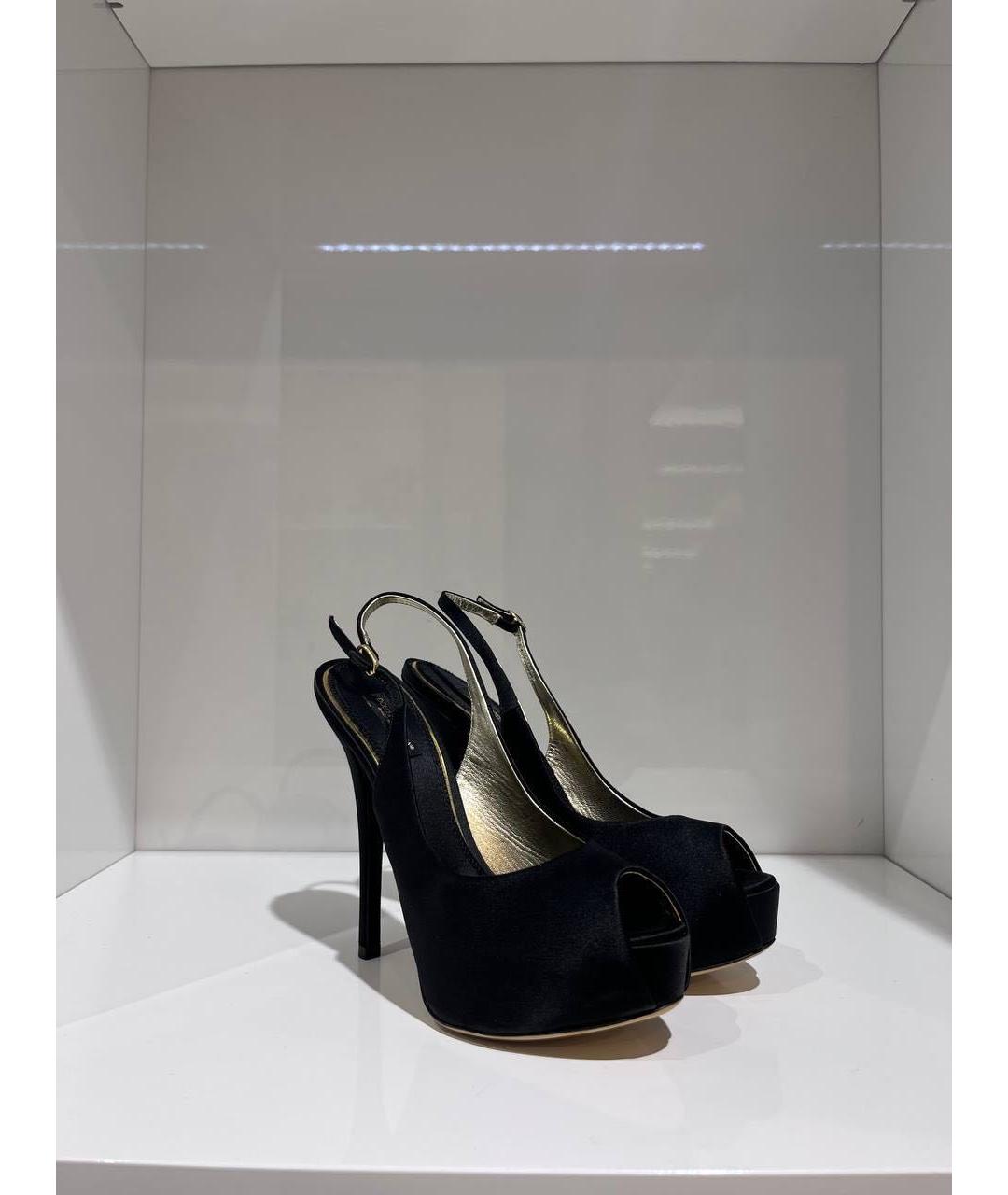 DOLCE&GABBANA Черные замшевые босоножки, фото 3