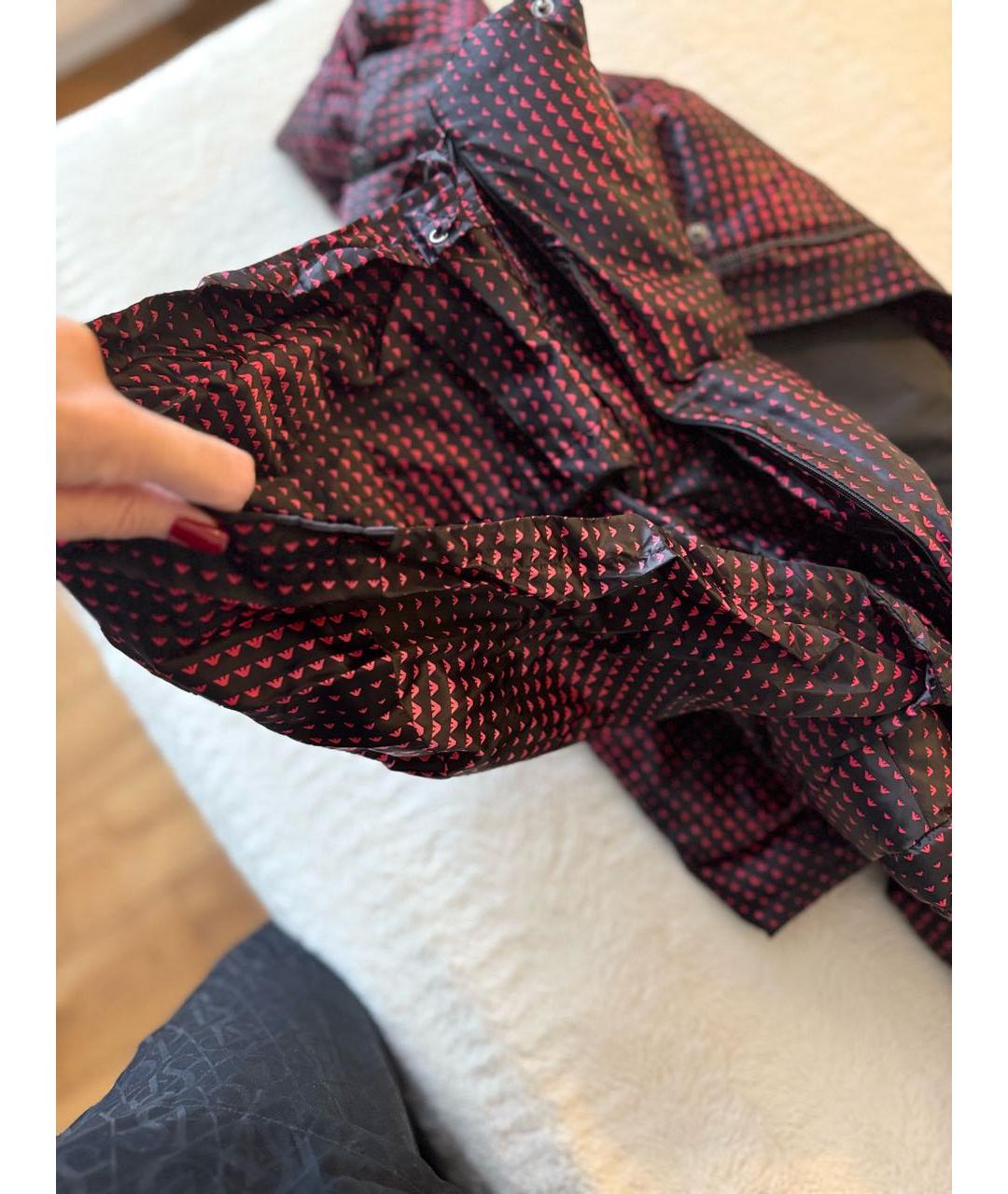 ARMANI JEANS Черный полиэстеровый пуховик, фото 8